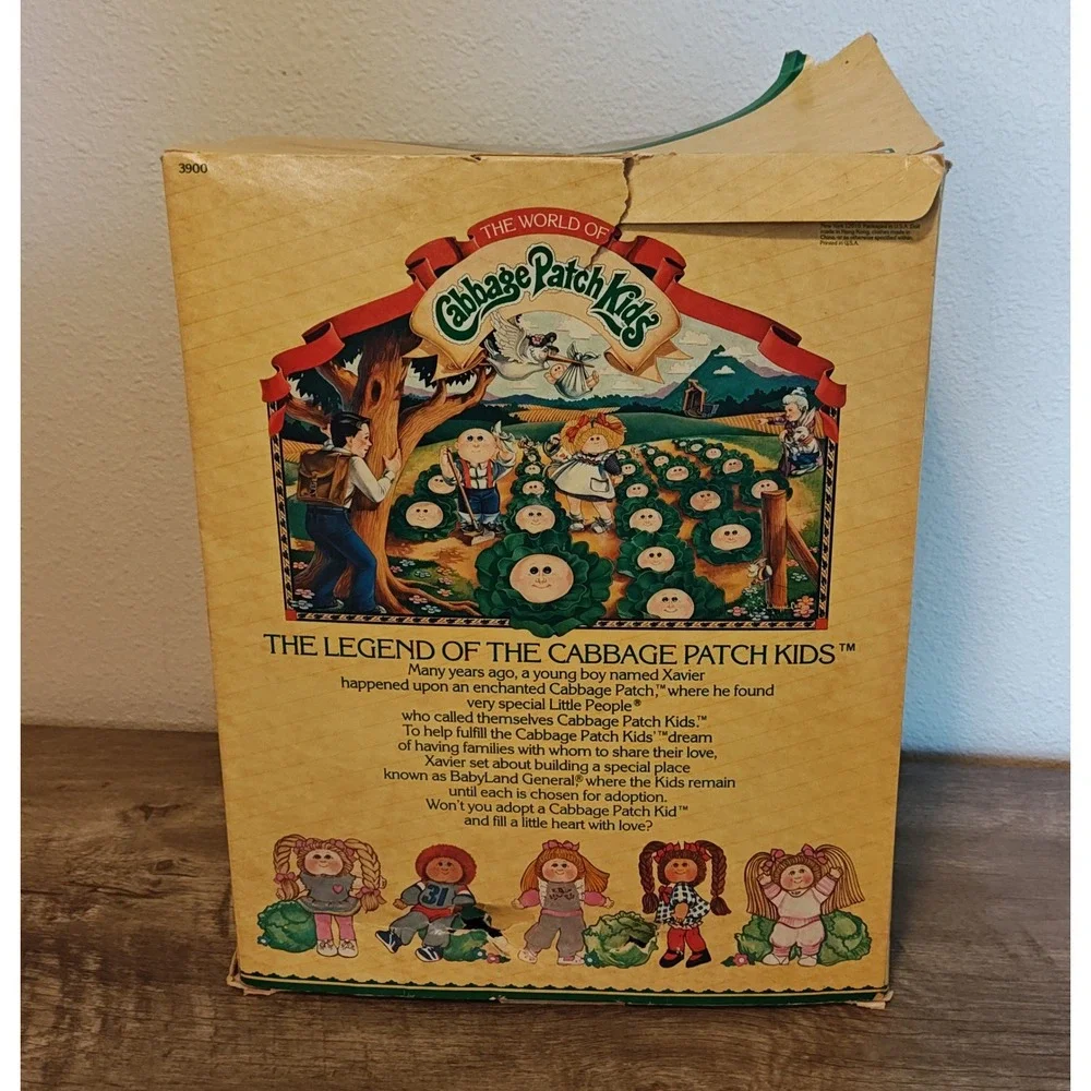 Coleco Cabbage Patch Kids Doll Barnaby Zed 1983 Red Green Sport Jersey #31 Boxed